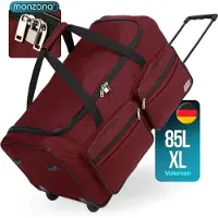 Monzana Reisetasche mit Rollen 85L 70x36x34cm Bordeaux