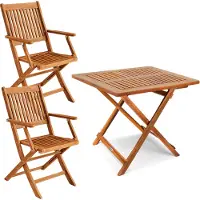 Casaria Garten-Sitzgruppe 3-tlg Akazienholz