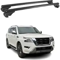 Omtec Dachtrãger Gepäckträger für Nissan Patrol 2010-2023 Alu Schwarz 2x