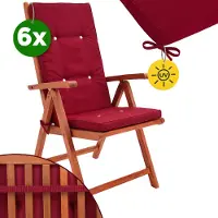 Detex Sitzauflage für Hochlehner im 6er-Pack, Farbe Rot