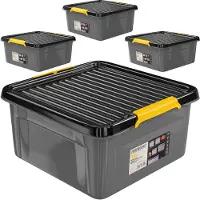 Monzana DEUBA Aufbewahrungsbox 4x 18L mit Deckel