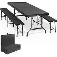 Casaria Bierzeltgarnitur 180 cm 3-teilig für 8 Personen