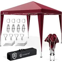 Casaria Pavillon Capri 3x3m Pop-up Bordeaux Rot