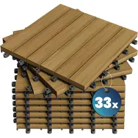 Casaria Holzfliese Eukalyptus 33er-Set 30x30cm