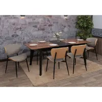 Mendler 6er-Set Esszimmerstuhl HWC-O45, Bugholz Stoff (370g/m²) - natur, hellgrau