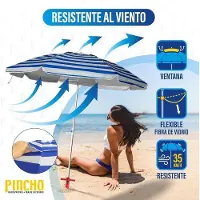 OEM Sonnenschirm Strand 180 cm UV-Filter - Aluminiumstangen - Leichtgewicht - 15 kg - Fensteroben