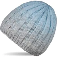 StyleBREAKER Strickmütze "Strickmütze Farbverlauf mit Thermo-Fleece" 1 Stk.