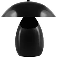 Beliani Tischlampe Schwarz Metall 30 cm Hoch Pilzform mit Kabel und Schalter Retro Stil Moderne Tischleuchte Nachttischlampe Schlafzimmer Wohnzimmer