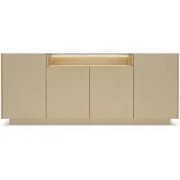 Stylmeble24 HEROS LS Kommode 203 cm – Modernes Sideboard in Cacao / Eiche Cremona mit LED-Beleuchtung