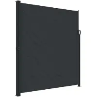 Syfax Seitenmarkise Ausziehbar Schwarz 220x500 cm