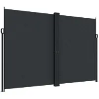 Syfax Seitenmarkise Ausziehbar Schwarz 220x1000 cm