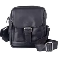 Green Burry GREENBURRY Leder Umhängetasche Fiorentina Travel Crossbody Bag Black schwarz