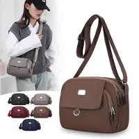 INF Stylische 2025 Nylon Umhängetasche für Damen Kaffee