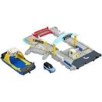 Matchbox Real Adventures Port Ferry Port Spielset - inkl. Land Rover, Fähre auf Rädern