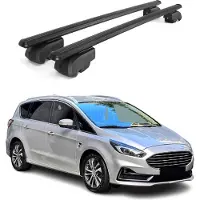 Omtec Dachträger Gepäckträger für Ford S-Max 2015-2023 ABE Aluminium Schwarz 2x
