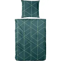 PRIMERA Bettwäsche "Satin-Bettwäsche Golden", grün, B/L: 135cm x 200cm, 1 Stk., 1 Stk., Soft-Seersucker, B/L: 80cm x 80cm, 2, Soft-Seersucker, Obermaterial: 100% Baumwolle, Bettwäsche, Bettwäsche