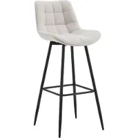 BellaFurn Barhocker mit modernem Design - Barhocker - Elegant und bequem, mattschwarzes Gestell | Farbe: Creme | Material: Staub