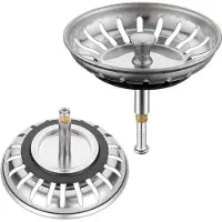 OEM Verstelbare gootsteenzeef en afvoerplug - Roestbestendig metalen voedselafvalfilter - Haarvanger voor standaard afvoeren - 82 mm - 30 mm schroef - 1 stuk