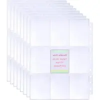 OEM Dubbelzijdige 9-Hoesjes Verzamelkaartenhoezen - Ultraheldere Kaartvellen - 11 Gaten Ringmappen - Spielkarten und Fußballkarten