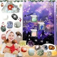 OEM Allecto plus – Adventskalender mit Steinen und Mineralien für Kinder – Weihnachtskollektion 2024 – Frohe Weihnachten für Jungen und Mädchen