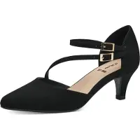 s.Oliver Damen Pumps spitz Riemen Schnalle 5-24404-42, Größe:37 EU, Farbe:Schwarz