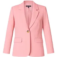 Base Level Jackenblazer "Yella", Damen, Gr. 44, soft pink, Blazer Jackenblazer, mit 1-Knopf-Verschluss und Viskose