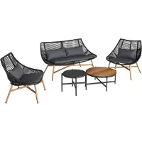 Nabbi Gartenmöbel aus Polyrattan Haldon CS - Anthrazit / Dunkelgrau