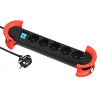 Electraline Pro-Line 62046, Wuerfel Steckdosenleiste Professionel 5-Fach mit Sch