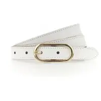 Tamaris Ledergürtel "Claudia Gold", Damen, Gr. 110, weiß, Rindsleder, unifarben, Gürtel Ledergürtel, mit schmaler Schließe, 2 cm breit, aus Rindsleder, unifarben
