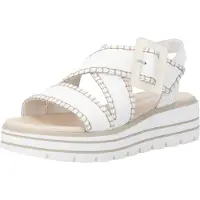 Remonte Plateausandaletten , Damen, Gr. 42, weiß (sanftes weiß), Leder, unifarben, Schuhe Plateausandaletten, Sommerschuh, Riemchensandale mit Klettverschluss
