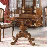 Casa Padrino Luxus Barock Esstisch Braun / Gold 100-140 cm - Italy