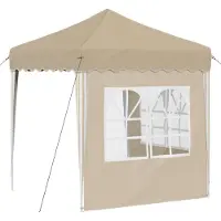 vidaXL Pop-up Partyzelt 195 x 195 x 245 cm Creme Oxford-Stoff