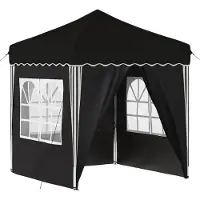vidaXL Pop-up Partyzelt 195 x 195 x 245 cm Schwarz Oxford-Stoff