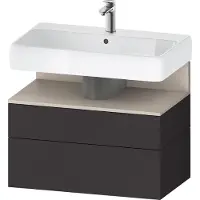 Duravit Qatego Waschtischunterbau, 1 Auszug und 1 Schublade, 790x470x590mm, Nische Taupe Matt, QA439
