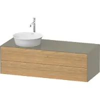 Duravit White Tulip, Waschtischunterbau wandhängend, Breite 1300 x Tiefe 550mm, mit 2 Schubkästen