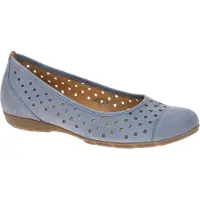 Gabor Ballerina , Damen, Gr. 40, Textil, blau (jeansblau), Nubukleder, Schuhe Ballerina, Slipper, Businessschuh, Halbschuh mit Hovercraft Luftkammerlaufsohle