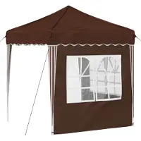 vidaXL Pop-up Partyzelt 195 x 195 x 245 cm Braun Oxford-Stoff