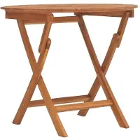 Syfax Gartentisch Klappbar Ø 85x75 cm Massivholz Teak