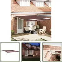 The Living Store Markise Automatisch mit LED Braun 400x300 cm