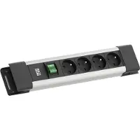 Bachmann CONNECTUS 4xUTE, 1xSchalter 2,0m CEE7/7 Grau