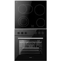 Amica Elektro-Herd-Set "EHC 933 331 S", Energieeffizienz: A, schwarzglas, Herdsets, Sicher kochen, flexibel backen – alles im Griff, Elektro-Herd-Set