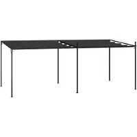 The Living Store Pavillon mit Ausziehbarem Dach 600x300x233 cm Anthrazit