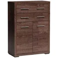 Masseno Kommode SALERNO 88 cm Sideboard mit 2 Schubladen und 2 Türen für Wohnzimmer Schlafzimmer Modern 88x40,5x122,5 cm Braun