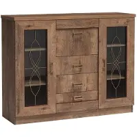 Masseno Kommode UDINE 140 cm Sideboard mit 3 Schubladen und 3 Türen für Wohnzimmer Schlafzimmer Modern 140x44x110 cm Braun
