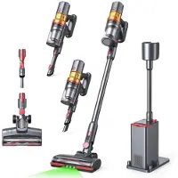 Lubluelu Akku-Staubsauger X1000, 46.000 Pa Saugkraft, Automatische Staubaufnahme, 60 Min Laufzeit, 6-fach Filtersystem mit Duftbox, Anti-Haar-Verwickl