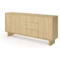 Masseno Kommode TRAVE 183,3 cm Sideboard mit 3 Schubladen und 3 Türen für Wohnzimmer Schlafzimmer Modern 183,3x38,1x82,6 cm Eichefarben