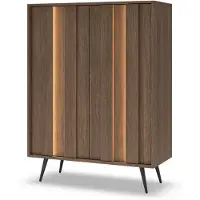 Masseno Kommode DAVANTI 93,5 cm Sideboard mit Schubladen und 2 Türen für Wohnzimmer Schlafzimmer Modern 93,5x40x125,6 cm Eichefarben