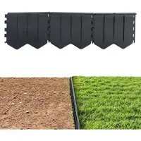 Spetebo Kunststoff Rasenkante schwarz 10 Meter - 68 Stück - Beeteinfassung flexibel mit Stecksystem