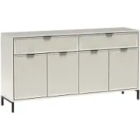 Masseno Kommode ZIGO 165,5 cm Sideboard mit 2 Schubladen und 4 Türen für Wohnzimmer Schlafzimmer Modern 165,5x40,6x86 cm Kaschmir