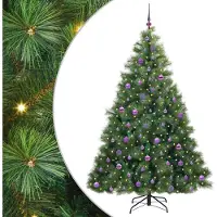 vidaXL Künstlicher Weihnachtsbaum mit 300 LEDs Grün 210 cm PE und PVC